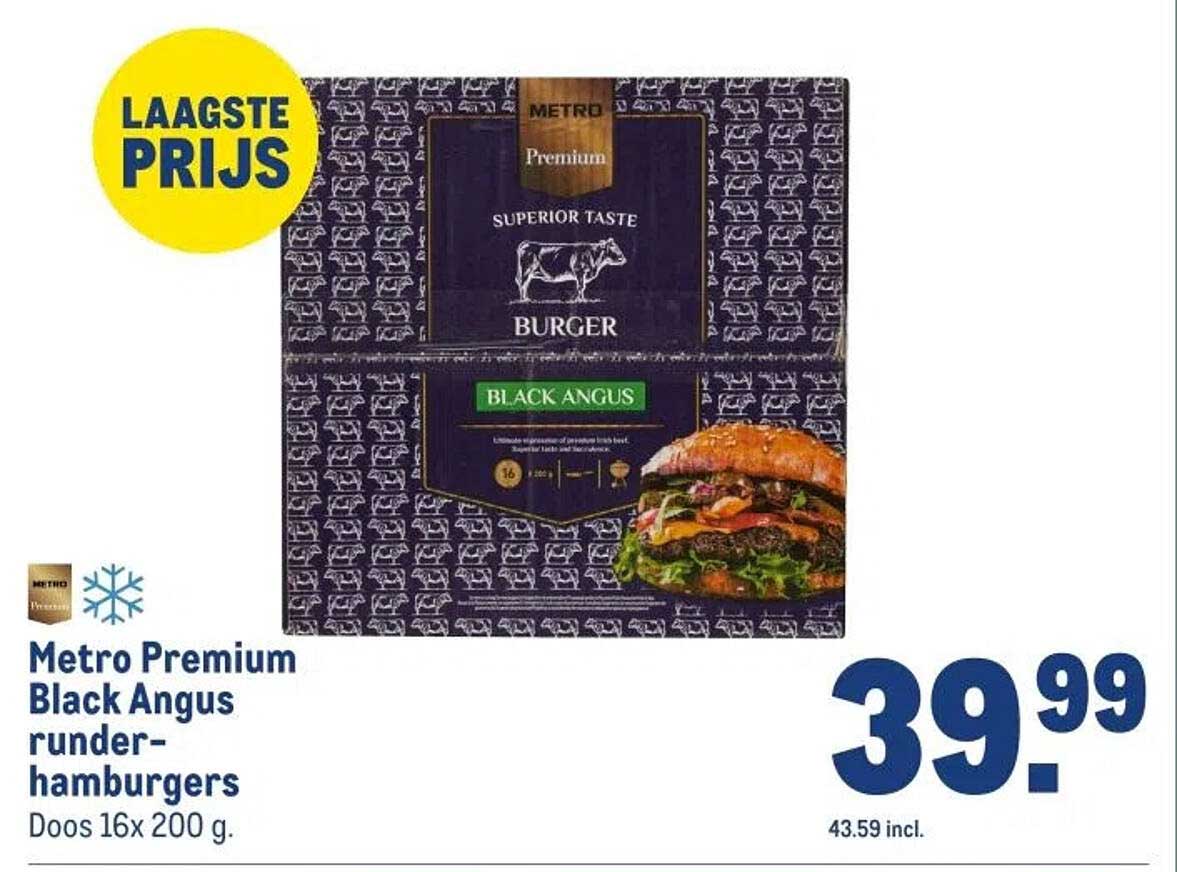 Metro Premium Black Angus runder-hamburgers