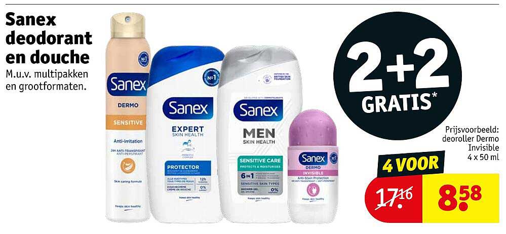 Sanex deodorant en douche