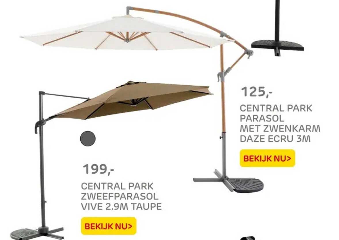 CENTRAL PARK ZWEEFPARASOL VIVE 2.9M TAUPE