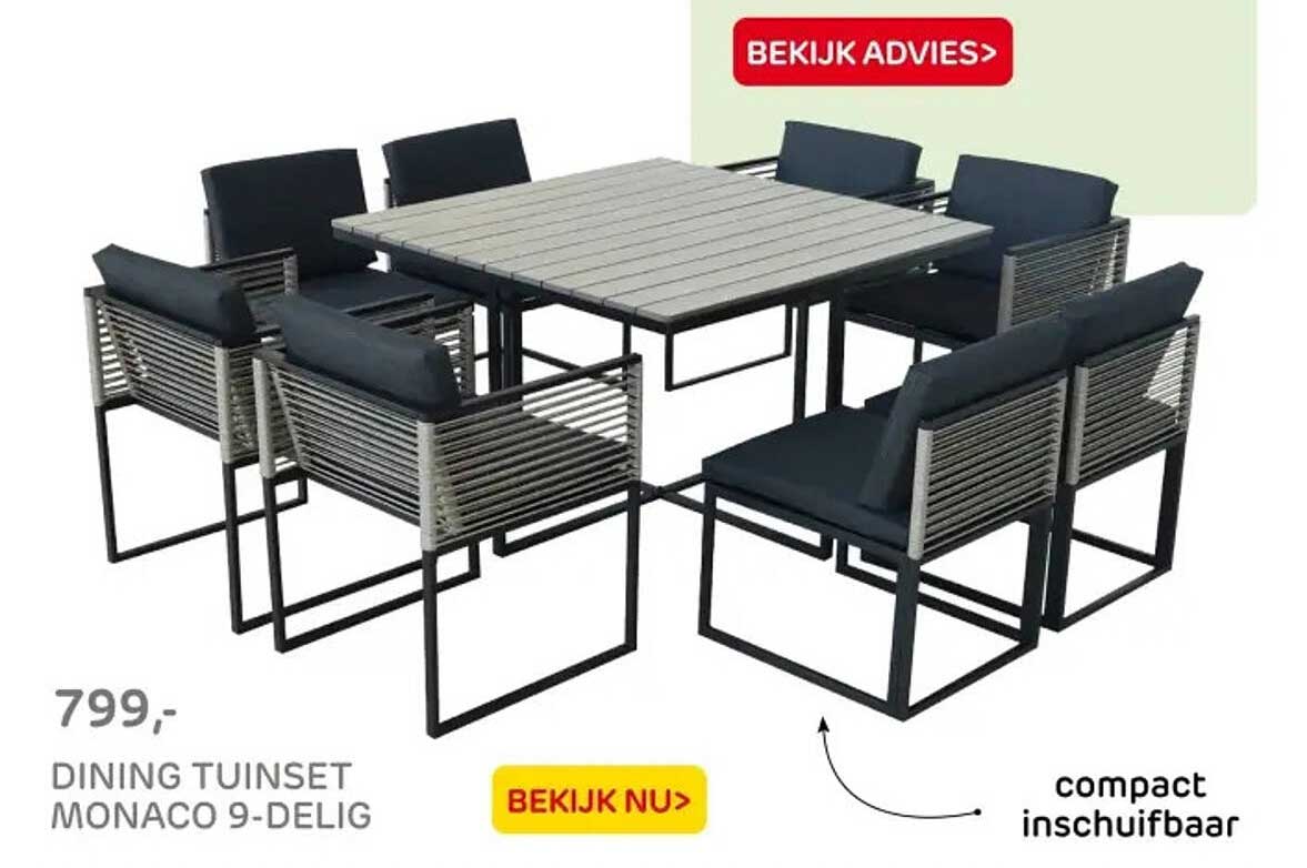 DINING TUINSET MONACO 9-DELIG