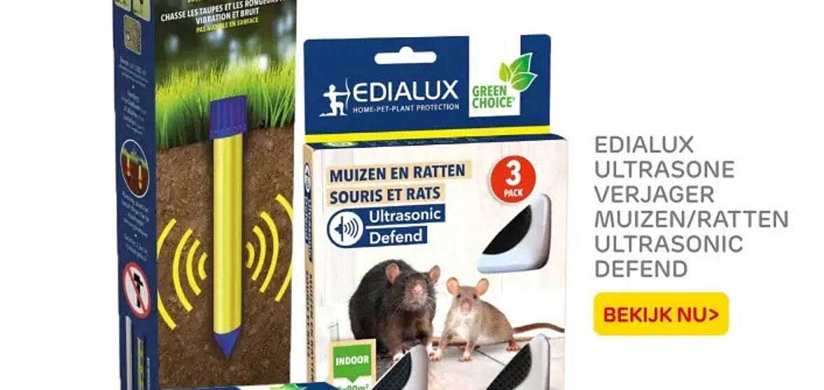 EDIALUX ULTRASONE VERJAGER MUIZEN/RATTEN ULTRASONIC DEFEND