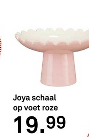 Joya schaal op voet roze
