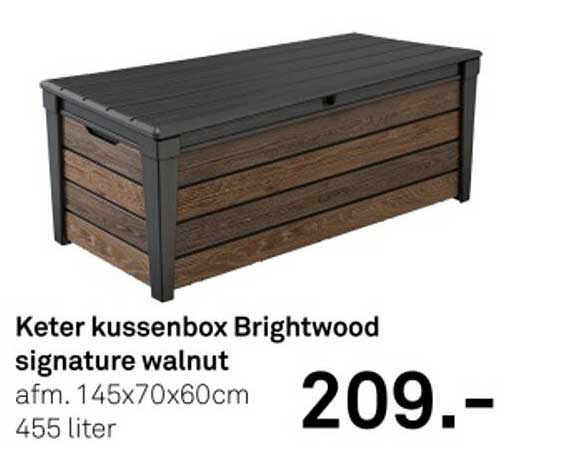 Keter kussenbox Brightwood signature walnut