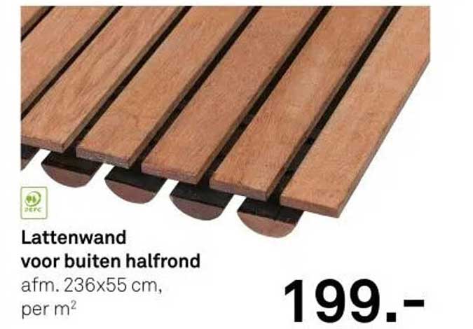 Lattenwand voor buiten halfrond