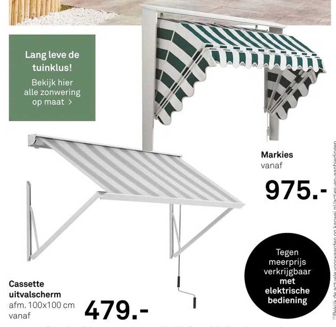 Markies  
Cassette uitvalscherm