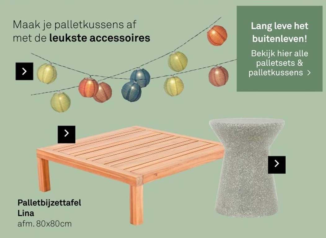 Palletbijzettafel Lina