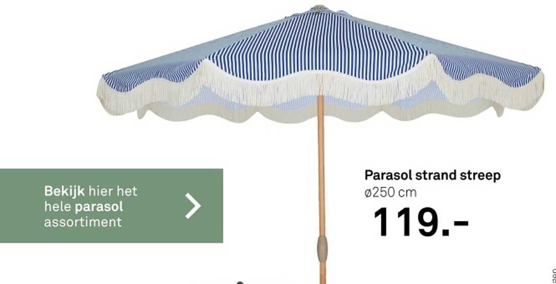 Parasol strand streep
