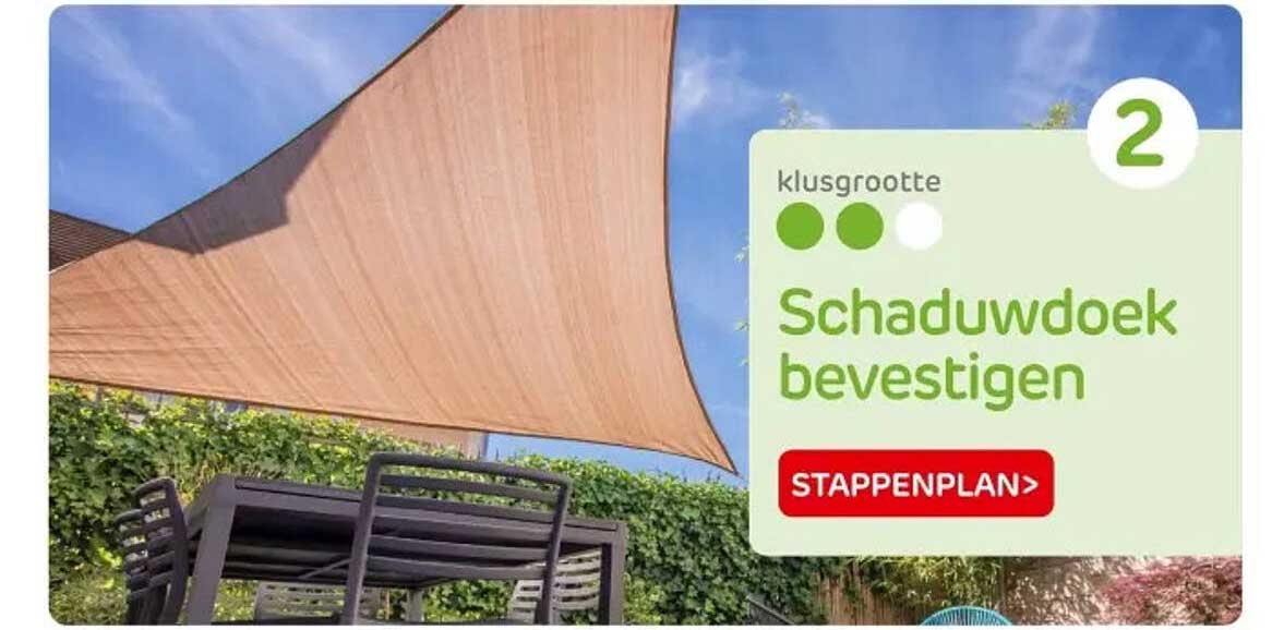 Schaduwdoek bevestigen