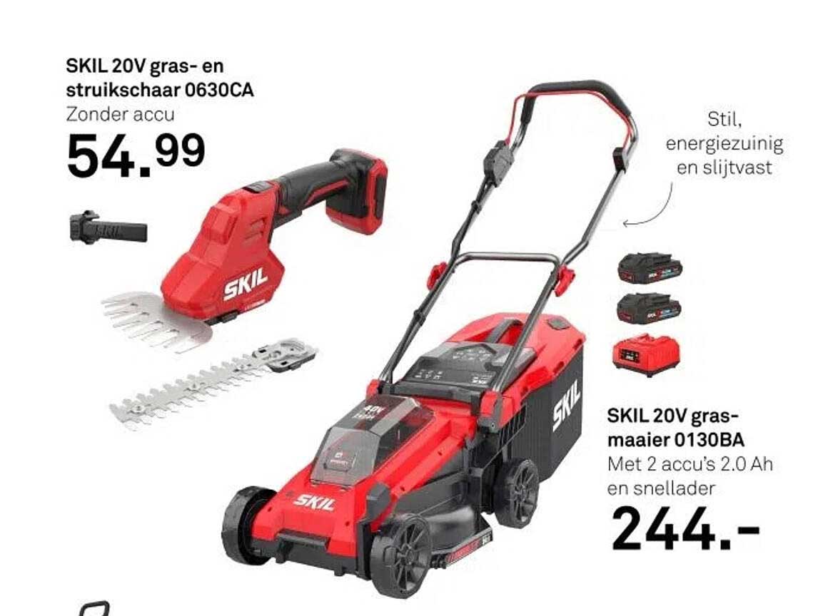 SKIL 20V gras- en strijkschaar 0630CA  
SKIL 20V grasmaaier 0130BA