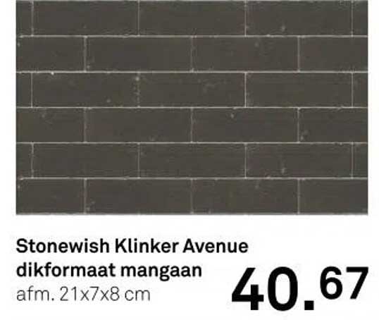 Stonewish Klinker Avenue dikformaat mangaan