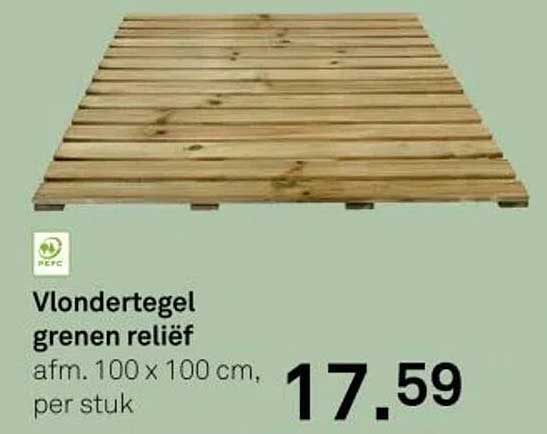 Vlondertegel groen reliëf