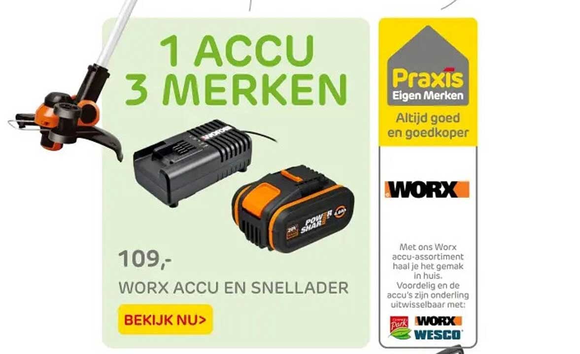 WORX ACCU EN SNELLADER