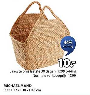MICHAEL MAND Riet. B22 x L38 x H43 cm