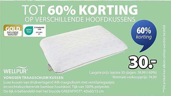 TOT 60% KORTING OP VERSCHILLENDE HOOFDKUSSENS