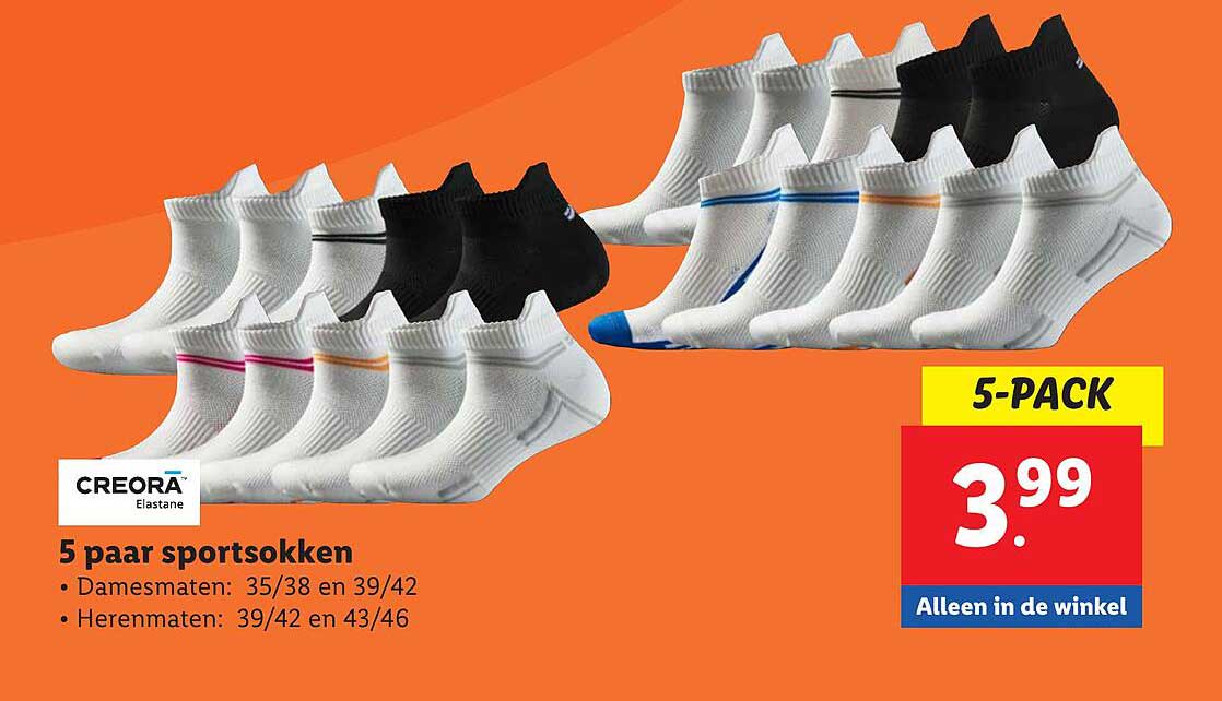 5 paar sportsokken