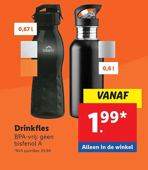 Drinkfles BPA-vrij: geen bisfenol A