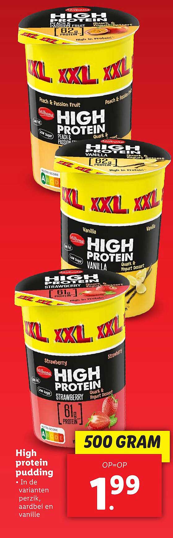 High protein pudding