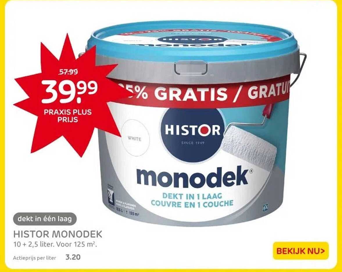 HISTOR MONODEK 10 + 2,5 liter. Voor 125 m².
