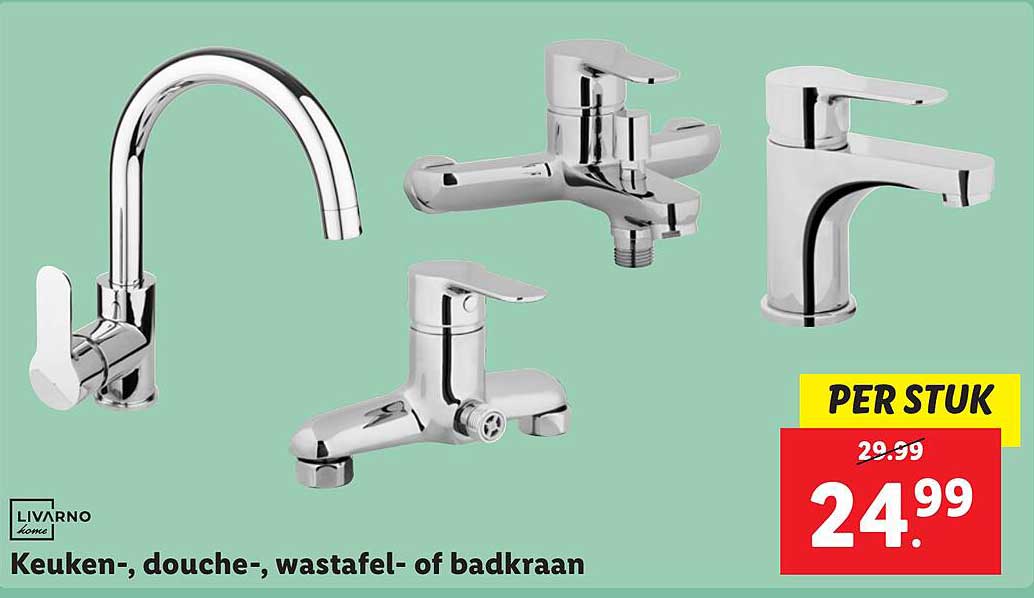 Keuken-, douche-, wastafel- of badkraan