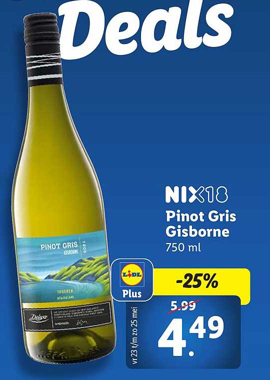 NIX18 Pinot Gris Gisborne 750 ml