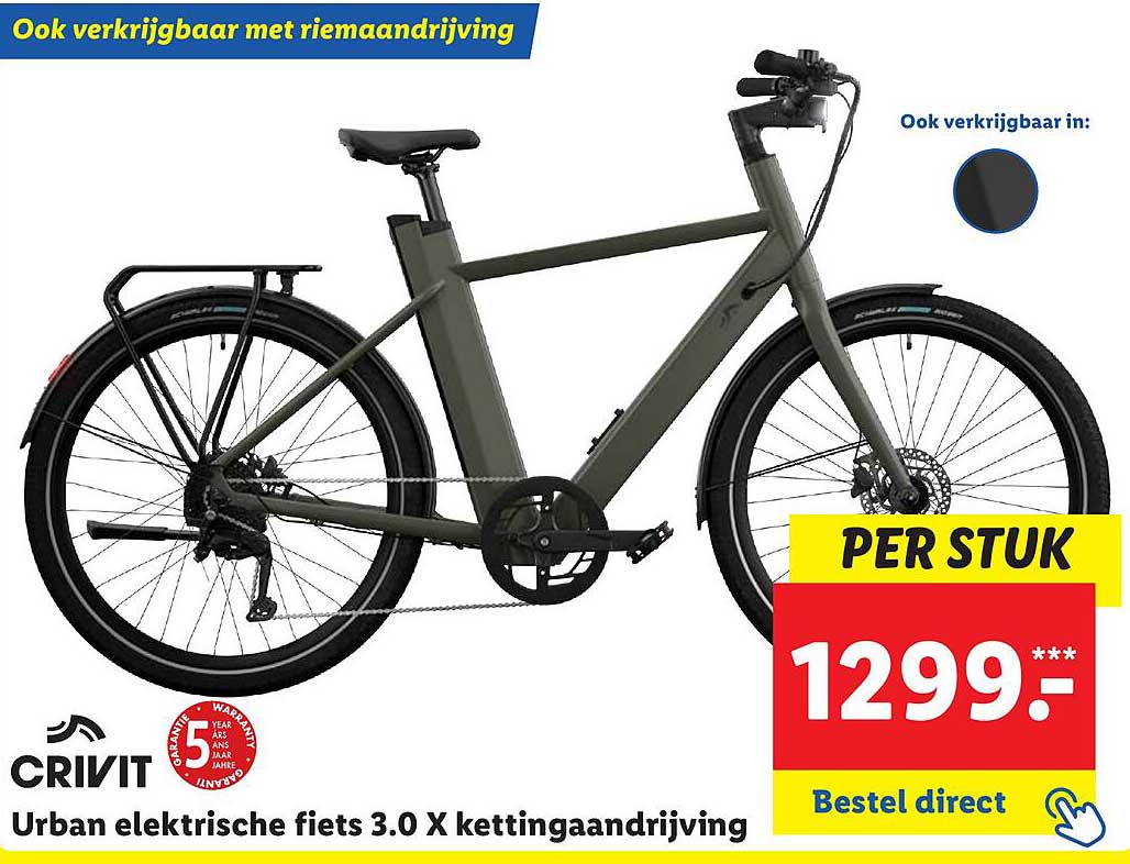 Urban elektrische fiets 3.0 X kettingaanrijving