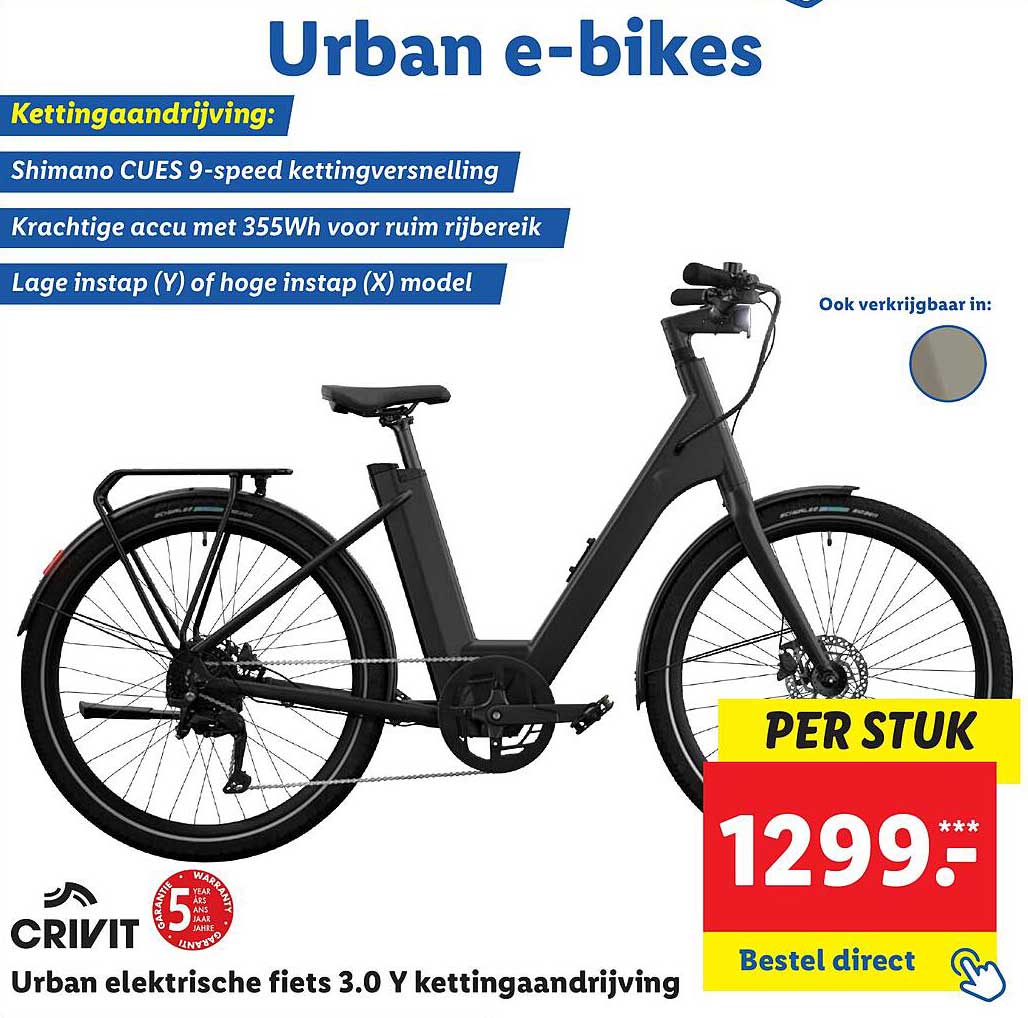 Urban elektrische fiets 3.0 Y kettingaandrijving