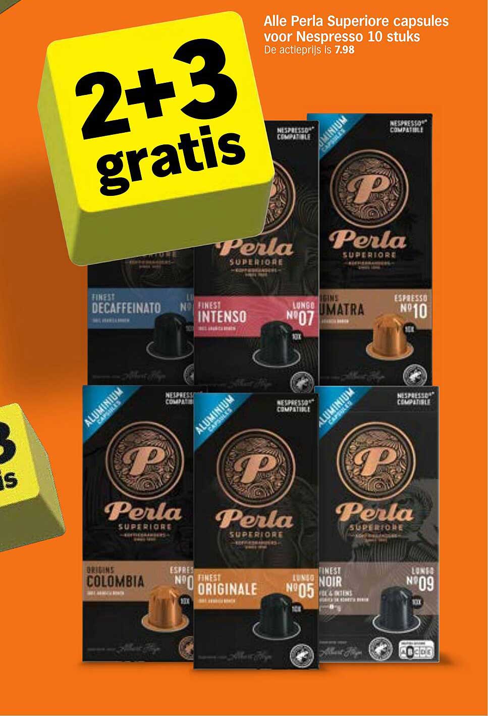 Alle Perla Superiore capsules voor Nespresso 10 stuks 2+3 gratis