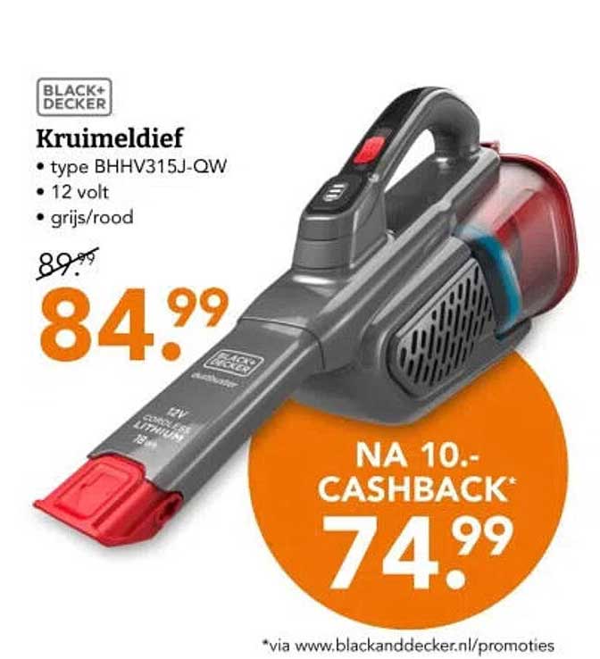 BLACK+DECKER Kruimeldief type BHHV315J-QW 12 volt grijs/rood