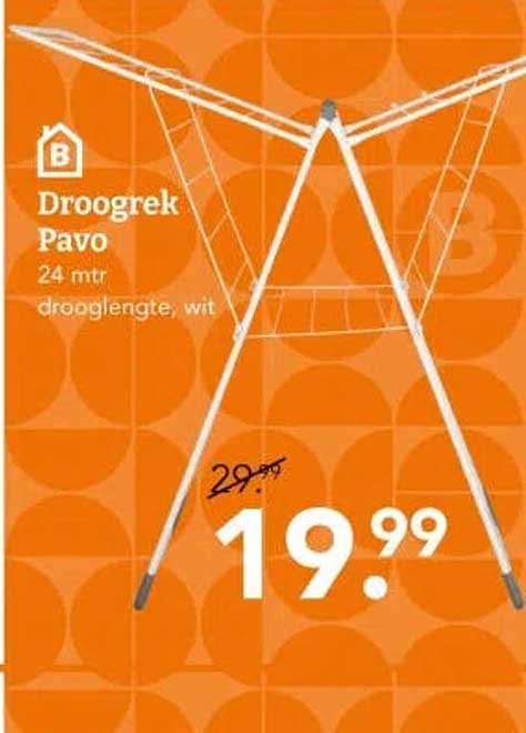Droogrek Pavo 24 mtr drooglengte, wit