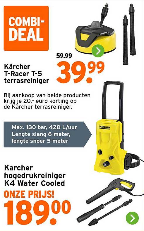 Kärcher T-Racer T-5 terrasreiniger COMBI-DEAL