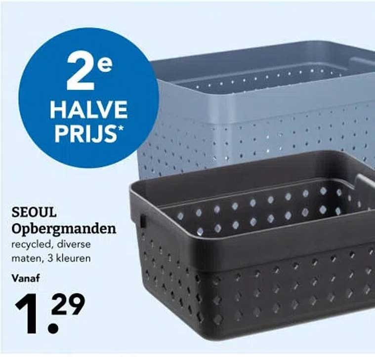 SEOUL Opbergmanden recycled, diverse maten, 3 kleuren 2e halve prijs