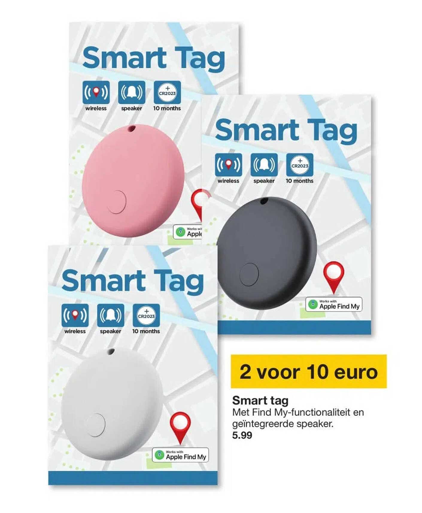 Smart tag 2 voor 10 euro