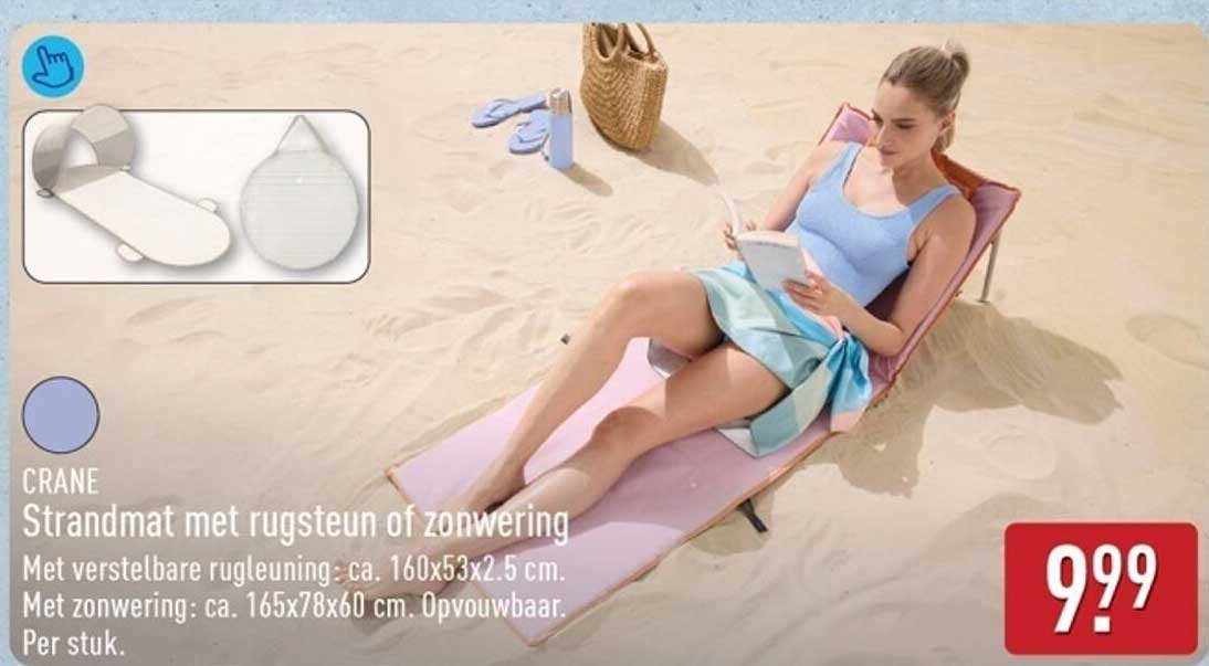 Strandmat met rugsteun of zonwering