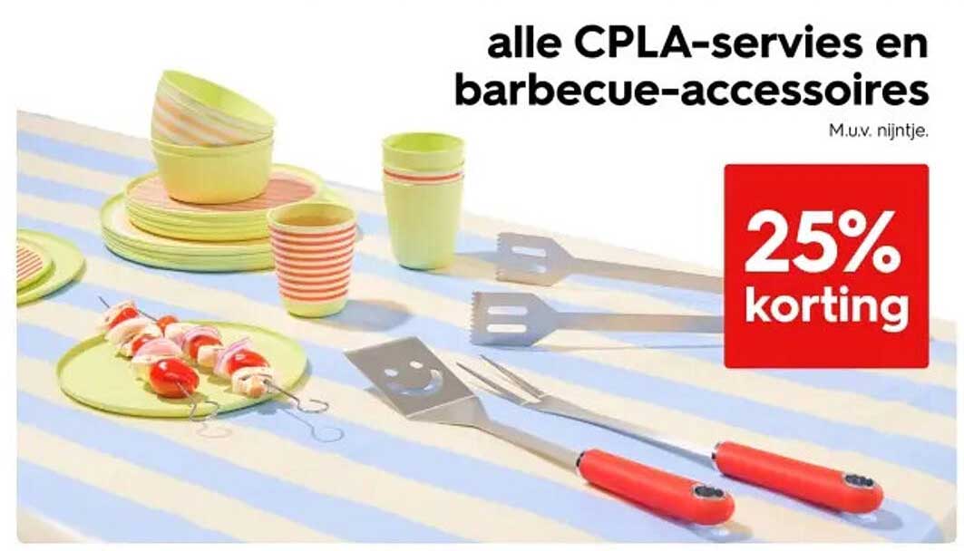 alle CPLA-servies en barbecue-accessoires