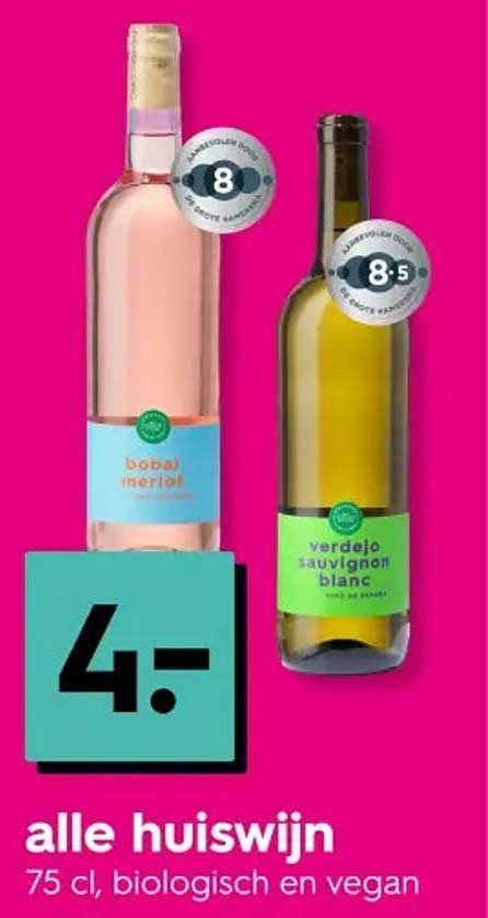 alle huiswijn 75 cl, biologisch en vegan