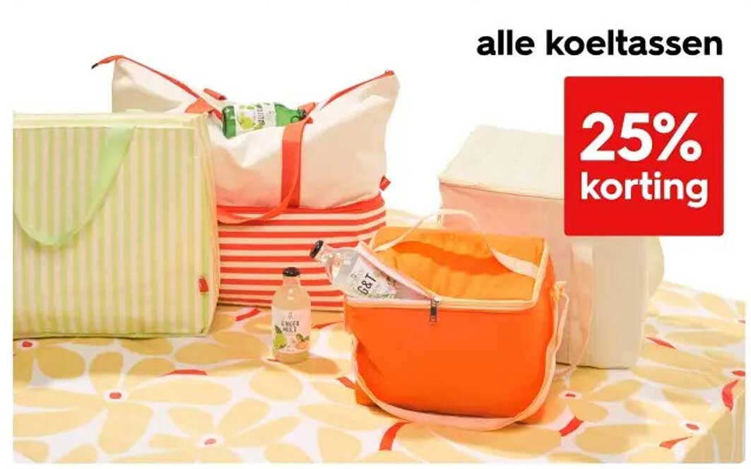 alle koeltassen 25% korting