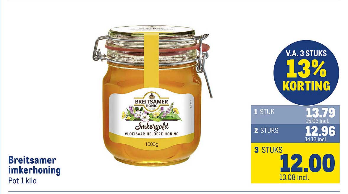 Breitsamer imkerhoning Pot 1 kilo