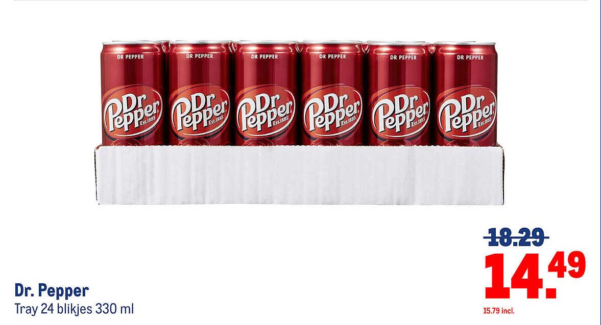 Dr. Pepper Tray 24 blikjes 330 ml