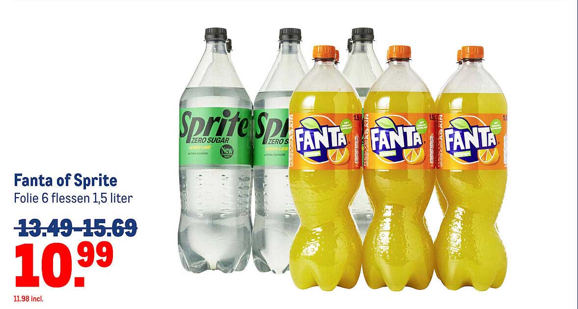 Fanta of Sprite Folie 6 flessen 1,5 liter