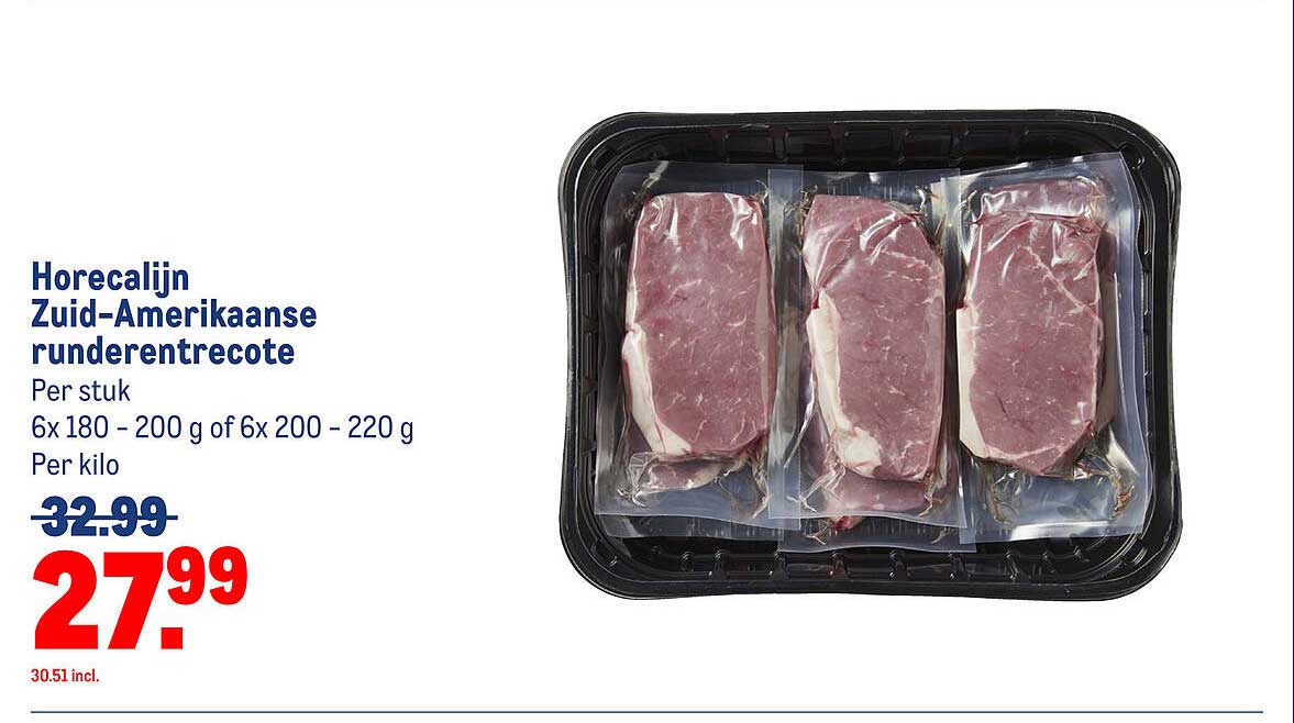 Horecalijn Zuid-Amerikaanse runderenentrecote