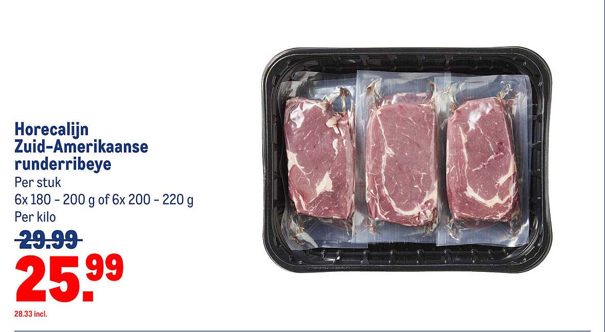Horecalijn Zuid-Amerikaanse runderribeye