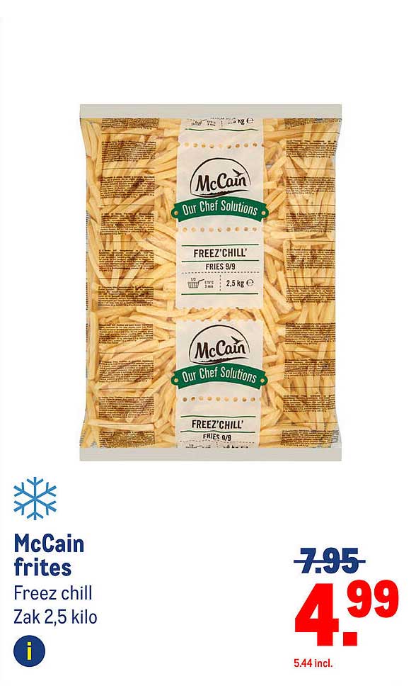 McCain frites Freez chill Zak 2,5 kilo