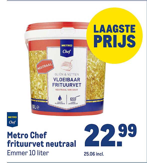 Metro Chef vloeibaar friturvet neutraal Emmer 10 liter