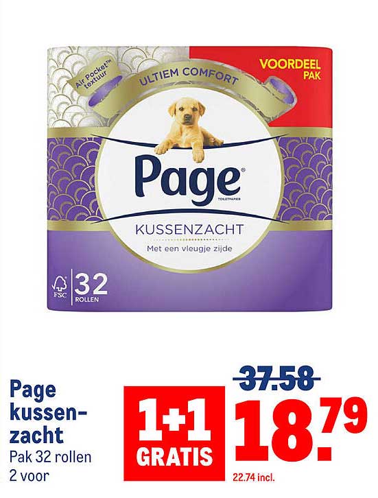 Page kussen zacht Pak 32 rollen 2 voor