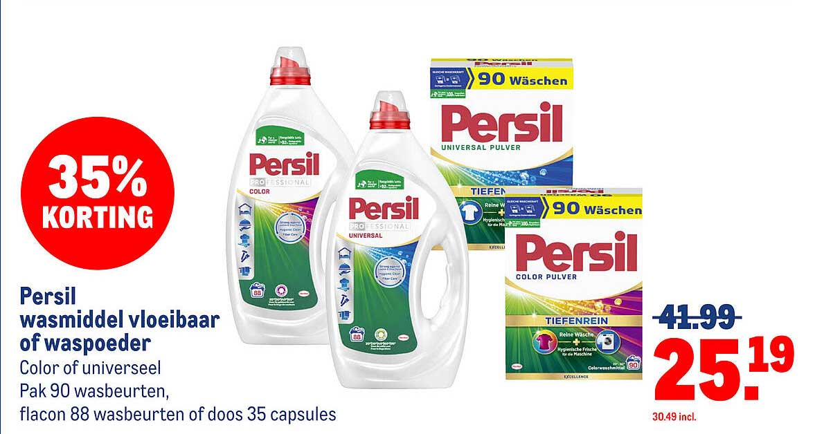 Persil wasmiddel vloeibaar of waspoeder