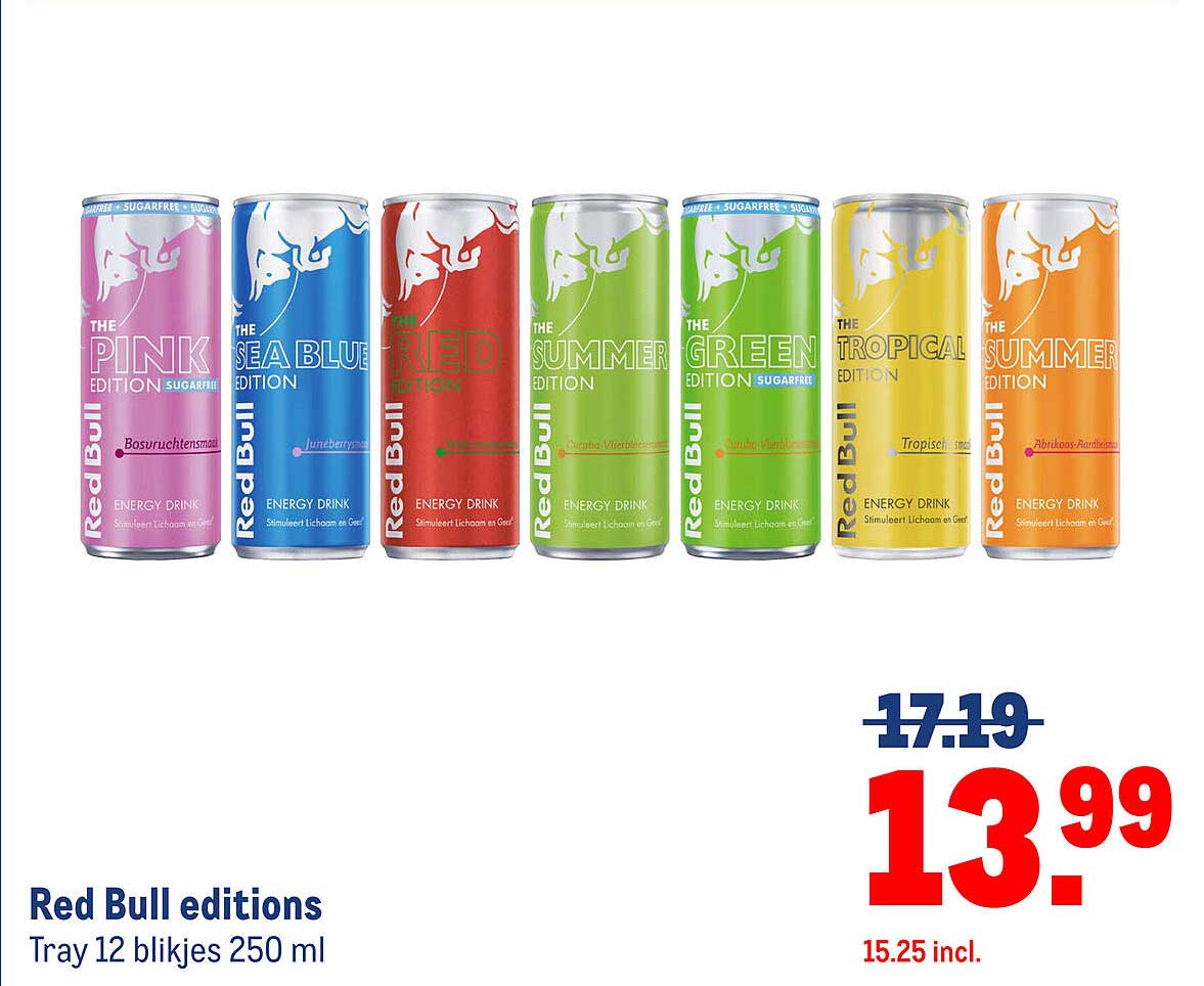 Red Bull editions Tray 12 blikjes 250 ml