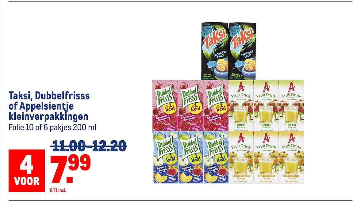 Taksi, DubbelFrisss of Appelsientje kleinverpakkingen