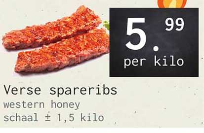 Verse spareribs western honey schaal ± 1,5 kilo