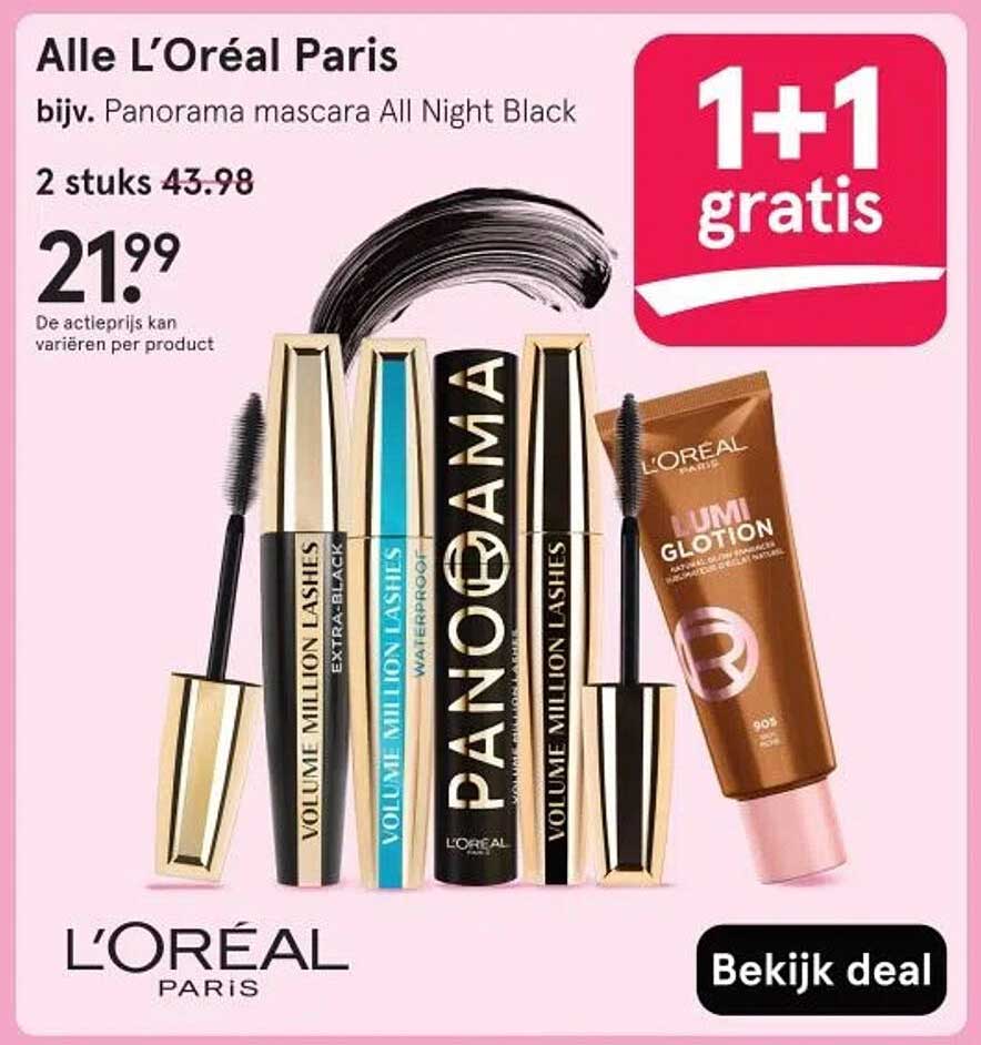 Alle L’Oréal Paris bijv. Panorama mascara All Night Black