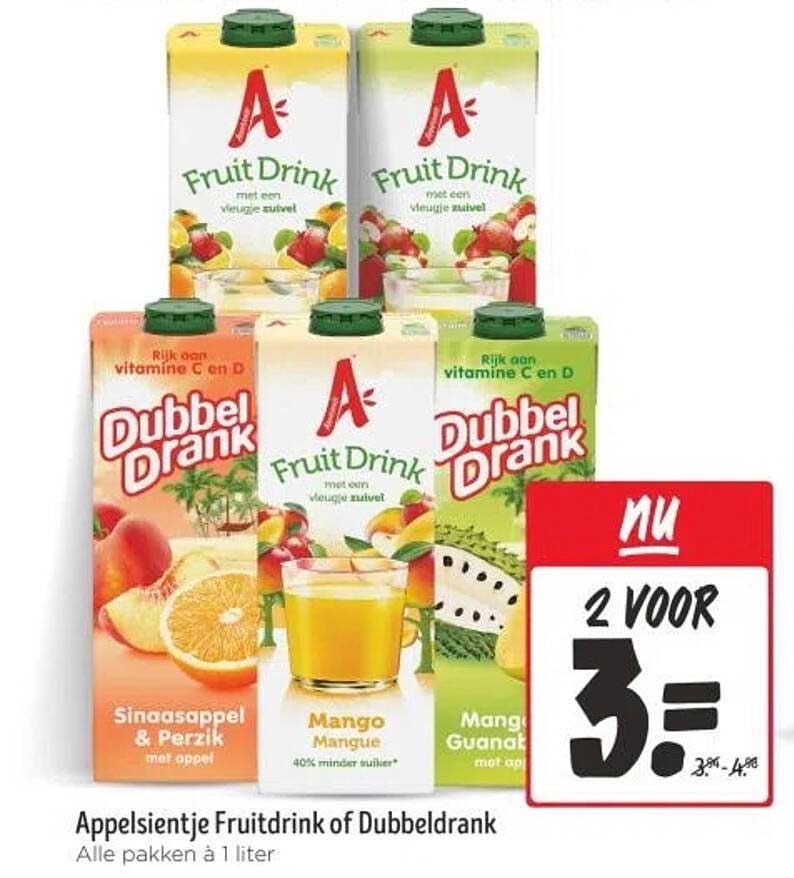 Appelsientje Fruitdrink of Dubbeldrank - 2 voor €3
